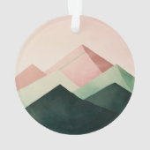Pastel Ridge – Geometric Mountain Landscape #1 オーナメント (裏面)
