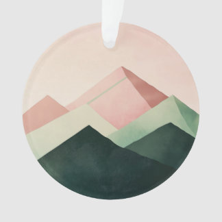 Pastel Ridge – Geometric Mountain Landscape #1 オーナメント