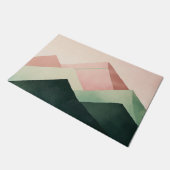Pastel Ridge – Geometric Mountain Landscape #1 ドアマット (アングル)