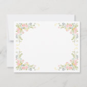 Pastel Rococo Garden Ornate Floral Wedding サンキューカード (裏面)
