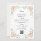 Pastel Rococo Garden Ornate Floral Wedding QR 招待状 (裏面)
