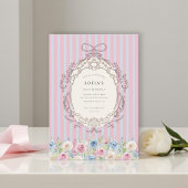 Pastel Rose Bouquet coquette Birthday 招待状