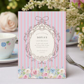 Pastel Rose Bouquet coquette Birthday 招待状