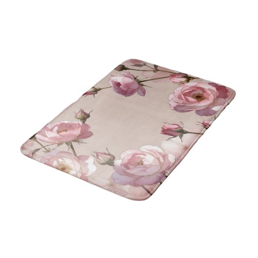 Pastel Rose Elegance Bath Mat バスマット (アングル)