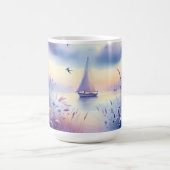 Pastel Sailboat Coastal Dreamscape コーヒーマグカップ (中央)