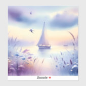 Pastel Sailboat Coastal Dreamscape シール (シート)