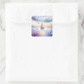 Pastel Sailboat Coastal Dreamscape スクエアシール (バッグ)