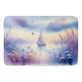 Pastel Sailboat Coastal Dreamscape バスマット (正面)