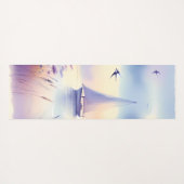 Pastel Sailboat Coastal Dreamscape ヨガマット (裏面(横))