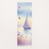 Pastel Sailboat Coastal Dreamscape ヨガマット (正面)