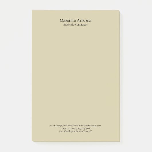 Pastel Sand Plain Professional Modern Minimalist ポストイット (正面)