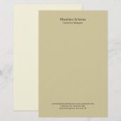 Pastel Sand Plain Professional Modern Minimalist 便箋 (正面/裏面)