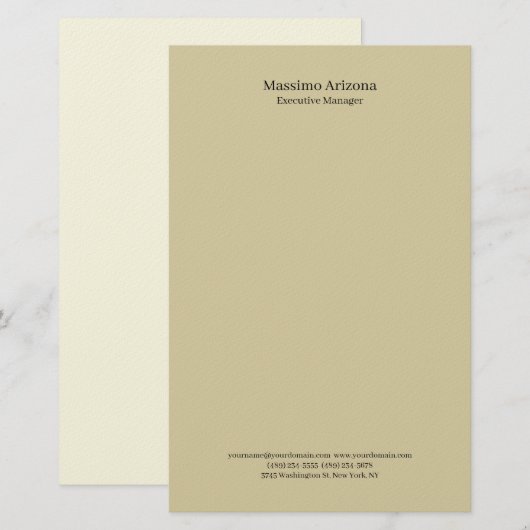 Pastel Sand Plain Professional Modern Minimalist 便箋 (正面/裏面)