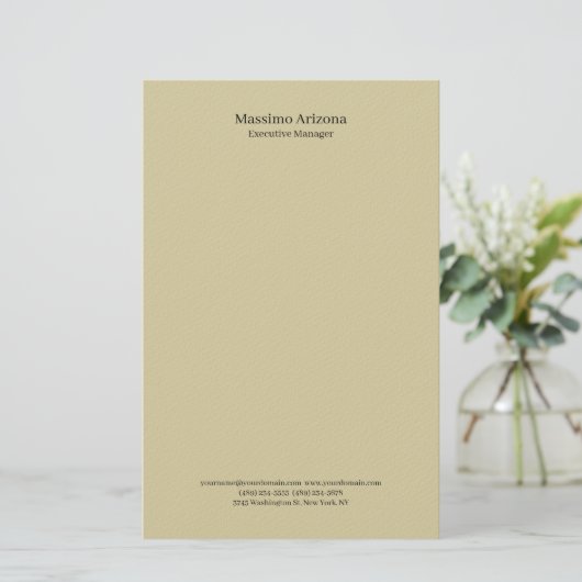 Pastel Sand Plain Professional Modern Minimalist 便箋 (スタンド正面)