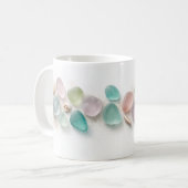 Pastel Sea Glass & Shells Minimalist Mug コーヒーマグカップ (正面左)
