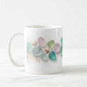 Pastel Sea Glass & Shells Minimalist Mug コーヒーマグカップ (左)