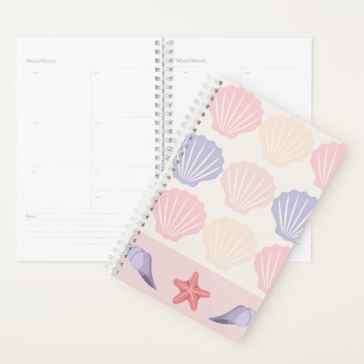 Pastel Seashell and Starfish Pattern プランナー手帳 (ディスプレー)