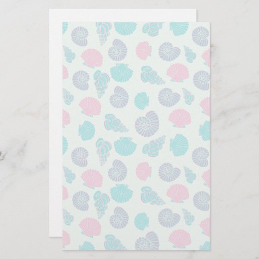 Pastel Seashell Pattern 1 便箋 (正面/裏面)