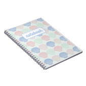 Pastel Seashell Pattern Notebook ノートブック (右側)