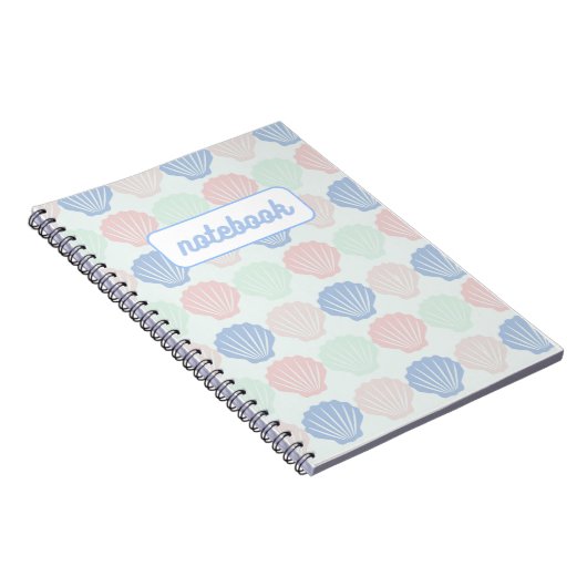 Pastel Seashell Pattern Notebook ノートブック (右側)