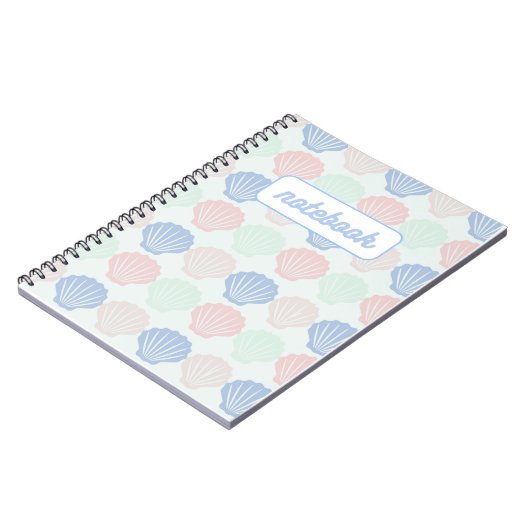 Pastel Seashell Pattern Notebook ノートブック (左側)