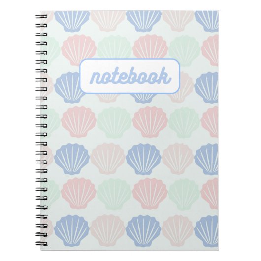 Pastel Seashell Pattern Notebook ノートブック (正面)