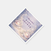 Pastel Seashell Pearl Baby Shower スタンダードカクテルナプキン (角)
