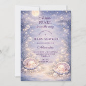 Pastel Seashell Pearl Baby Shower 招待状 (正面)