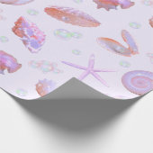Pastel Seashell & Pearl Ocean Pattern Gift Wrap ラッピングペーパー (角)