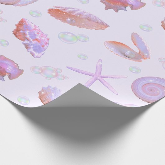 Pastel Seashell & Pearl Ocean Pattern Gift Wrap ラッピングペーパー (角)