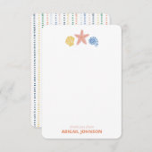 Pastel Seashell Trio Personalized サンキューカード (正面/裏面)