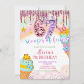  Pastel Sequin 67 Ice Cream birthday Invitation 招待状 (正面)