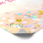 Pastel Sequin Glitter Double Birthday Welcome Sign ポスター (角)