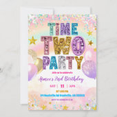 Pastel Sequin Glitter Time TWO Party Invitation 招待状 (正面)