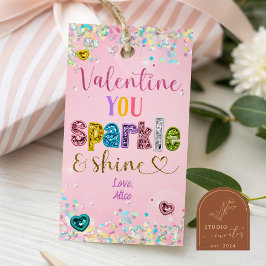 pastel sequin valentine you sparkle and shine ギフトタグ