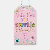 pastel sequin valentine you sparkle and shine ギフトタグ (正面)
