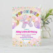 Pastel Sequins Pop On Over Dog Balloon Invitation 招待状 (スタンド正面)