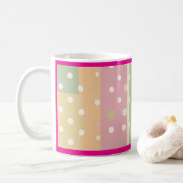 Pastel Shades of Stripes and Polka Dots コーヒーマグカップ