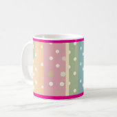 Pastel Shades of Stripes and Polka Dots コーヒーマグカップ (正面左)