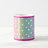 Pastel Shades of Stripes and Polka Dots コーヒーマグカップ (中央)