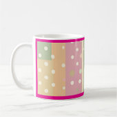 Pastel Shades of Stripes and Polka Dots コーヒーマグカップ (左)