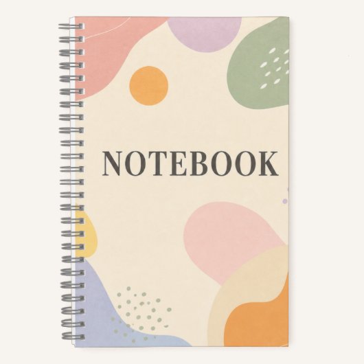 Pastel Shapes Notebook – Dotted Journal ノートブック (正面)