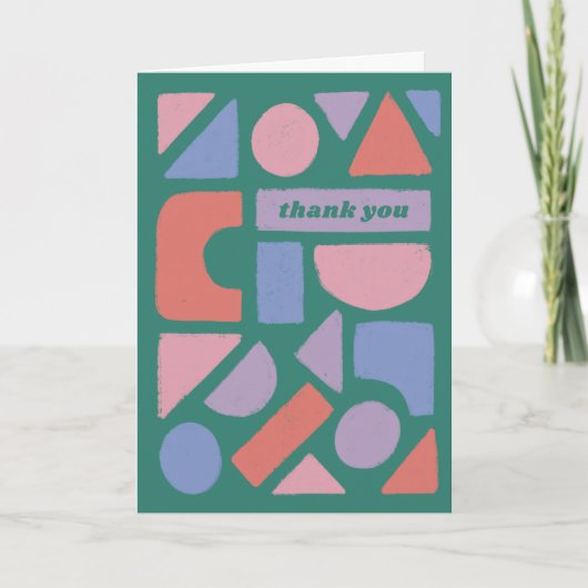 Pastel Shapes Thank Thank Thank You Did カード (正面)