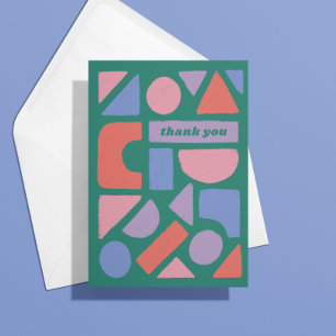 Pastel Shapes Thank Thank Thank You Did カード