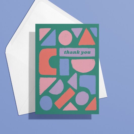 Pastel Shapes Thank Thank Thank You Did カード