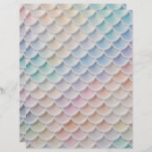 Pastel Shimmer Mermaid Scales Scrapbook Paper (正面/裏面)