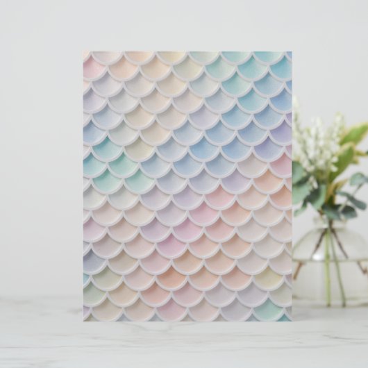 Pastel Shimmer Mermaid Scales Scrapbook Paper (スタンド正面)