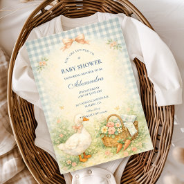 Pastel Silly Goose Farm Baby Shower 招待状