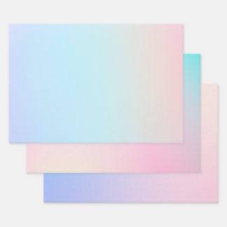 Pastel Simple Wrapping Paper Flat Sheet Set of 3 ラッピングペーパーシート