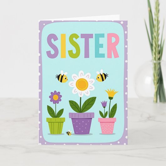 Pastel Sisters Day Flower Card カード (正面)